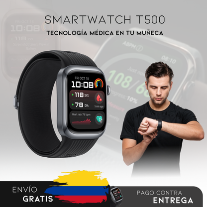 SmartWatch T500 - Reloj Inteligente para Medir Azúcar en la Sangre